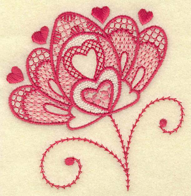 Picture of Floral Hearts Machine Embroidery Design