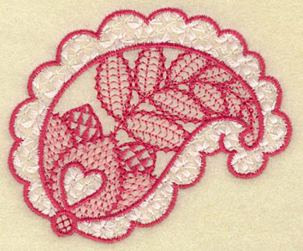 Picture of Hearts In Leaf Machine Embroidery Design