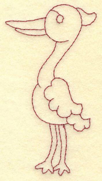 Picture of Egret Redwork Machine Embroidery Design