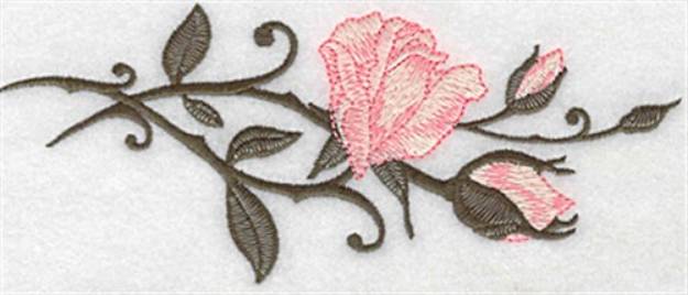 Picture of Rosebuds Machine Embroidery Design