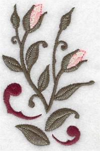 Picture of Rosebuds Machine Embroidery Design