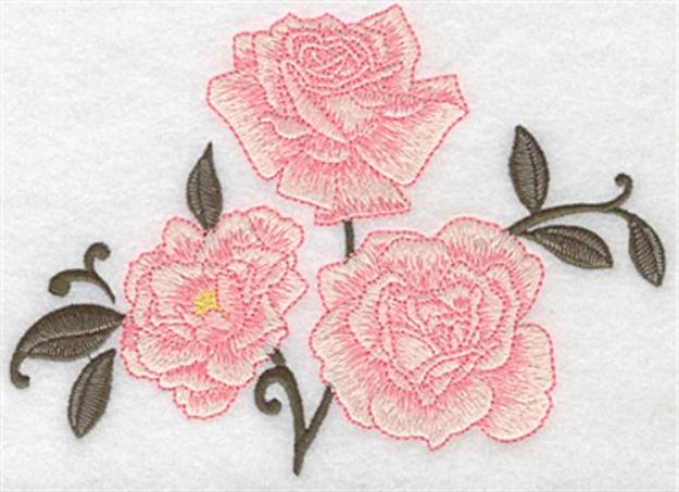 Picture of Three Roses Machine Embroidery Design