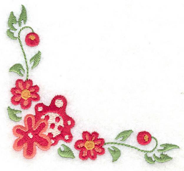 Picture of Floral Corner Machine Embroidery Design