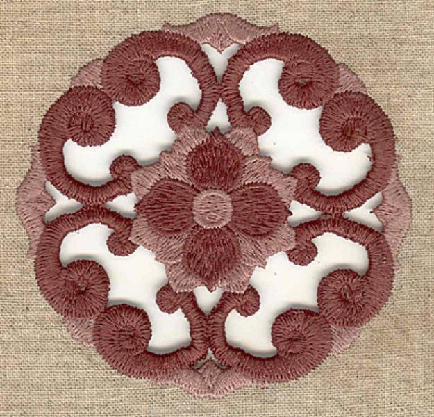 Picture of Floral Swirl Cutwork Machine Embroidery Design