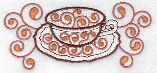 Picture of Teacup & Saucer Machine Embroidery Design