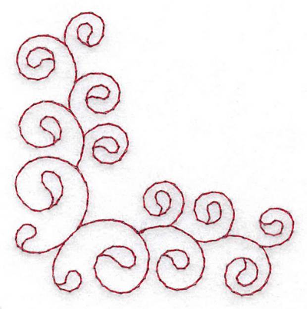 Picture of Corner Swirl Redwork Machine Embroidery Design