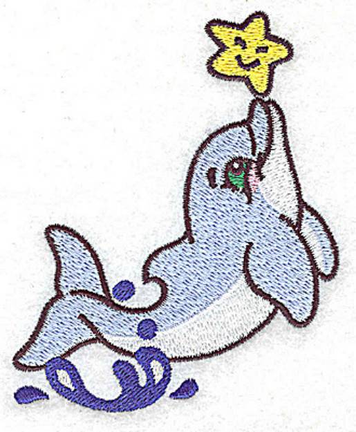 Picture of Dolphin & Starfish Machine Embroidery Design