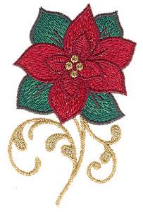 Picture of Poinsettia Machine Embroidery Design