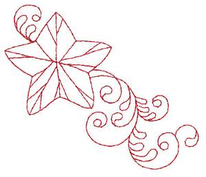 Picture of Christmas Star Redwork Machine Embroidery Design