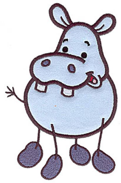 Picture of Hippo Applique Machine Embroidery Design