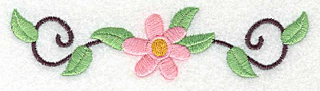 Picture of Flower and Swirls Machine Embroidery Design