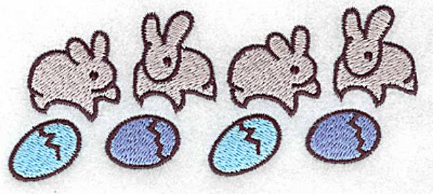 Picture of Bunnies and Eggs Machine Embroidery Design