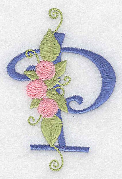 Picture of Monogram Flowers P Machine Embroidery Design