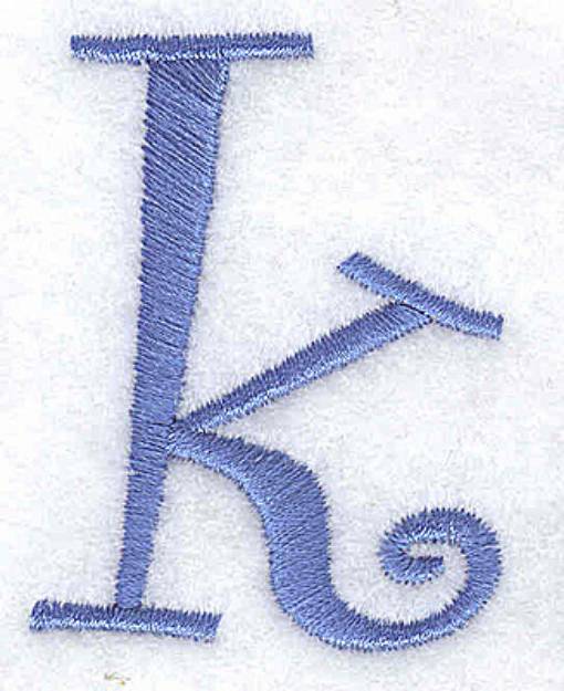 Picture of K Lower Case Machine Embroidery Design