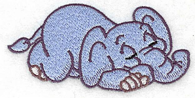 Picture of Sleeping Elephant Machine Embroidery Design