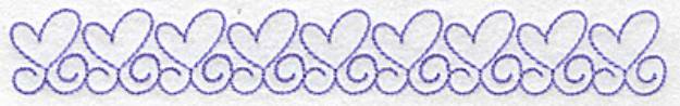 Picture of Row of Hearts Machine Embroidery Design