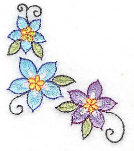 Picture of Floral Corner Machine Embroidery Design