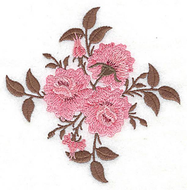 Picture of Rose Trio Machine Embroidery Design