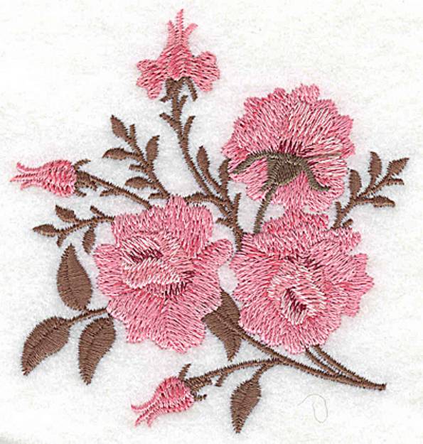 Picture of Rose With Buds Machine Embroidery Design