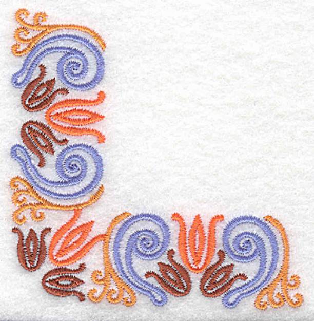 Picture of Swirl Corner Design Machine Embroidery Design