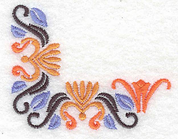 Picture of Floral Corner Design Machine Embroidery Design