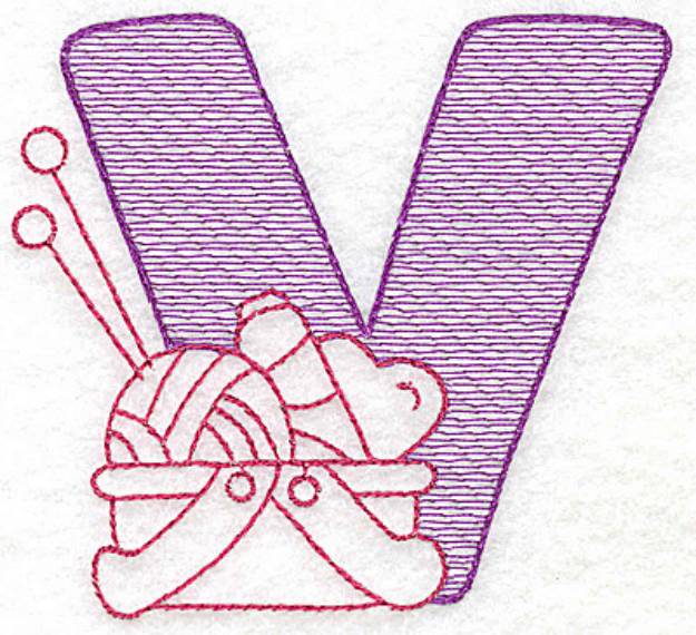 Picture of Sewing Letter V Machine Embroidery Design