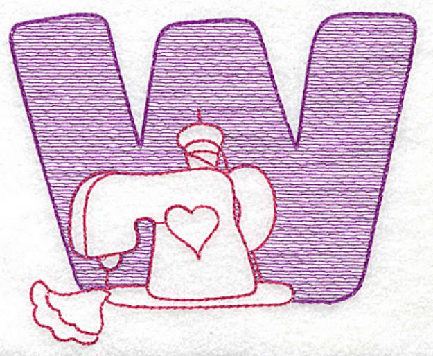 Picture of Sewing Letter W Machine Embroidery Design