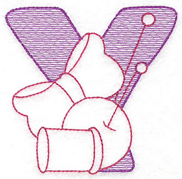 Picture of Sewing Letter Y Machine Embroidery Design