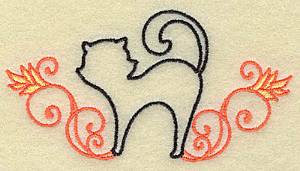 Picture of Black Cat Outline Machine Embroidery Design