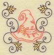 Picture of Witches Hat with Swirls Machine Embroidery Design