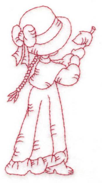 Picture of Girl Catching Leaf Machine Embroidery Design