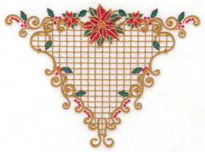 Picture of Poinsettia Triangle Machine Embroidery Design