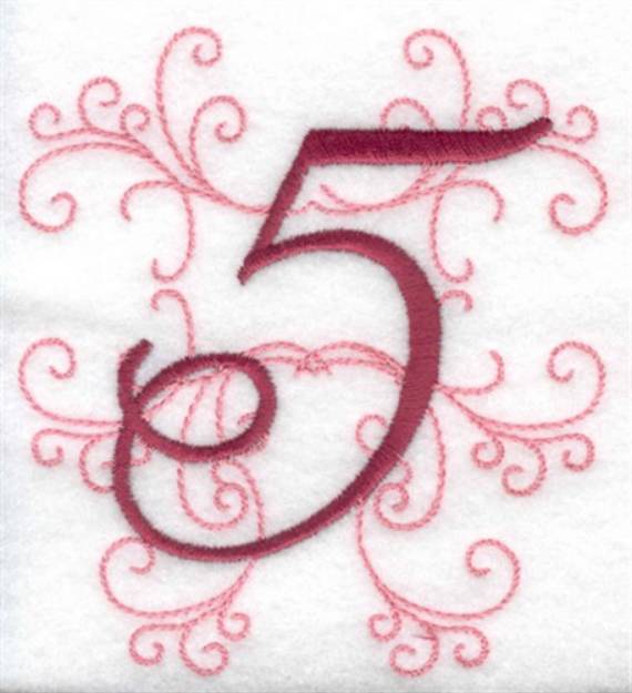 Picture of Swirl Monogram 5 Machine Embroidery Design