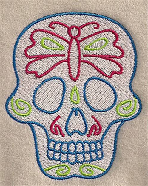 Picture of Butterfly Skull Machine Embroidery Design