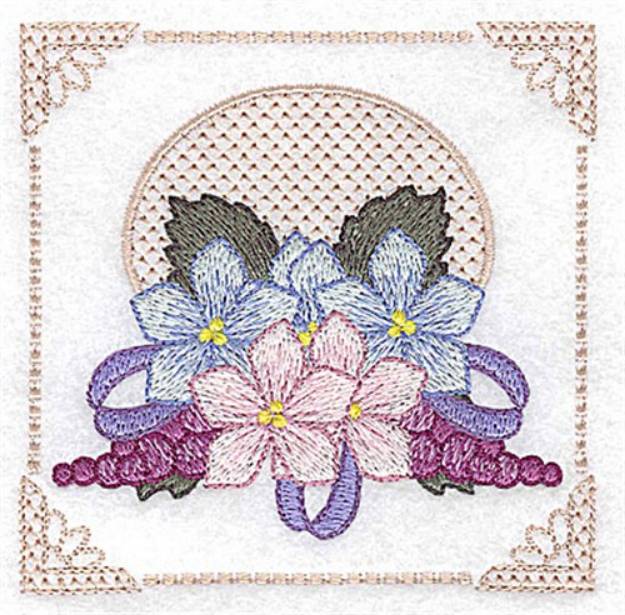 Picture of Floral And Grapes Machine Embroidery Design