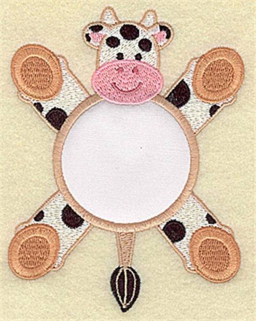 Picture of Cow In Circle Applique Machine Embroidery Design