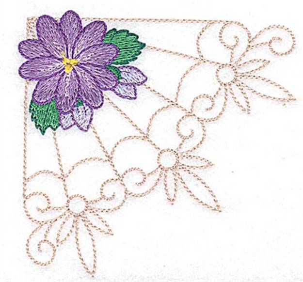 Picture of Corner Flower Design Machine Embroidery Design