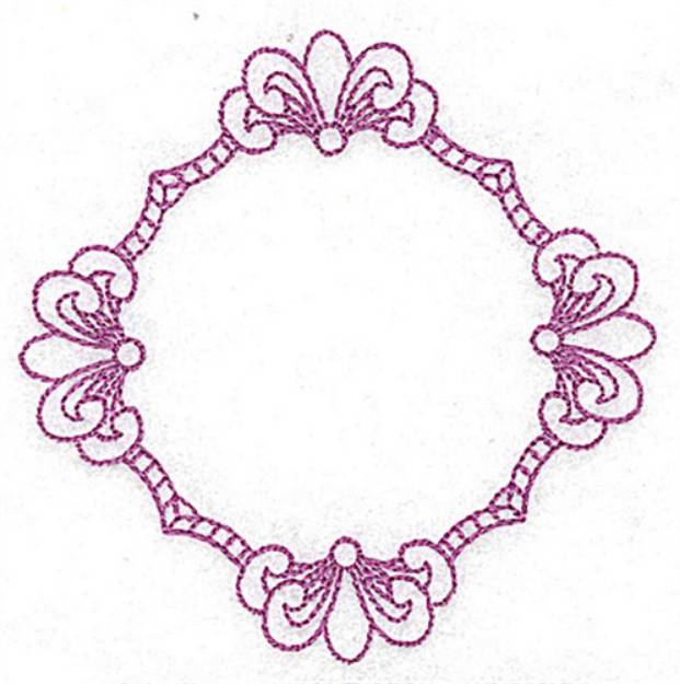 Picture of Fleur De Lys Frame Machine Embroidery Design