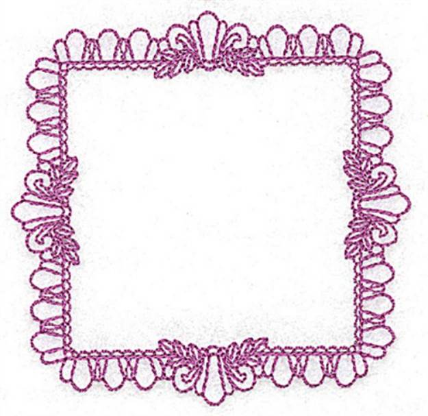 Picture of Rectangular Fleur De Lys Machine Embroidery Design