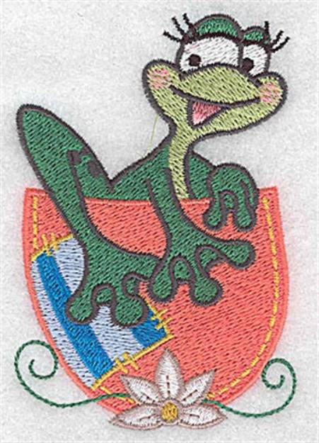 Picture of Frog in a Cup Machine Embroidery Design