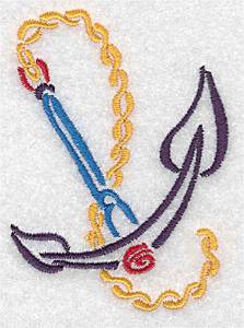 Picture of Anchor Outline Machine Embroidery Design