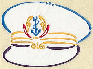 Picture of Captains Hat Applique Machine Embroidery Design