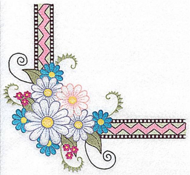 Picture of Daisy & ZigZag Corner Machine Embroidery Design