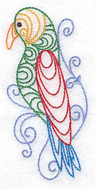 Picture of Parrot Outline Machine Embroidery Design