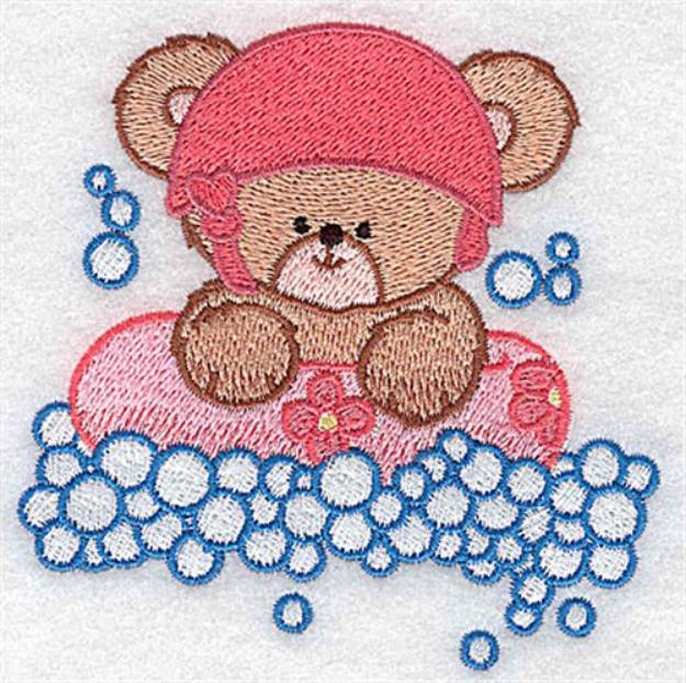 Picture of Baby Bear Rafting Machine Embroidery Design