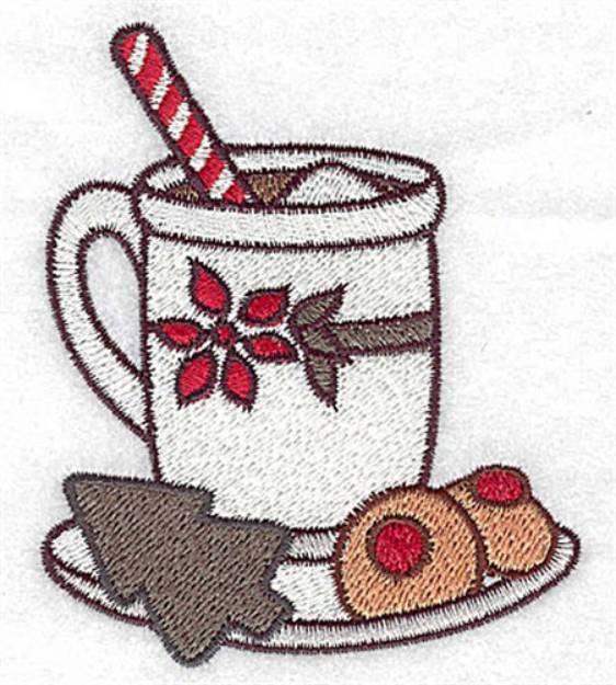 Picture of Cocoa with Cookies Machine Embroidery Design