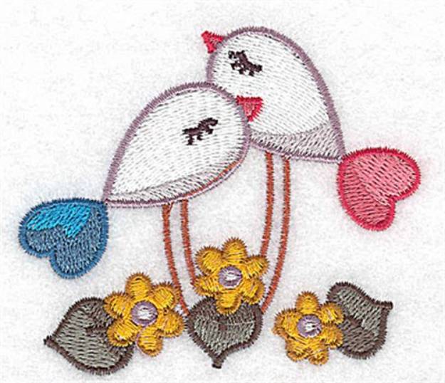 Picture of Elegant Love Birds Machine Embroidery Design