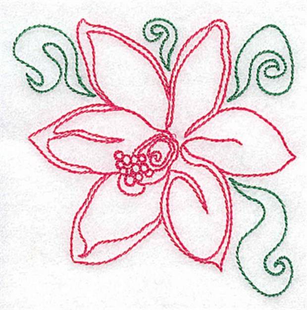 Picture of Orchid Outline Machine Embroidery Design