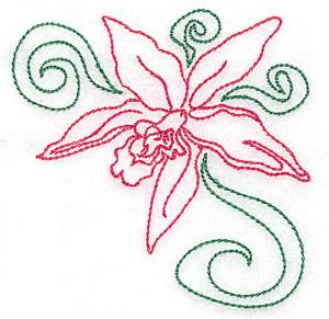 Picture of Orchid Outline Machine Embroidery Design