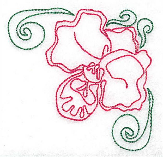 Picture of Orchid Outline Machine Embroidery Design